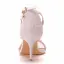 Charmant Blanche En Dentelle Fleur Chaussure De Mariée 2022 Mariage Perle Bride Cheville 7 cm Talons Aiguilles Peep Toes / Bout Ouvert Sandales Talons Hauts