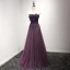 Chic / Beautiful Formal Dresses 2017 A-Line / Princess Floor-Length / Long Strapless Sleeveless Backless Lace Appliques Beading Evening Dresses