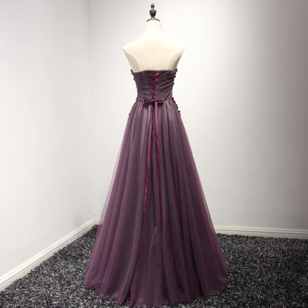 Chic / Beautiful Formal Dresses 2017 A-Line / Princess Floor-Length / Long Strapless Sleeveless Backless Lace Appliques Beading Evening Dresses