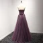 Chic / Beautiful Formal Dresses 2017 A-Line / Princess Floor-Length / Long Strapless Sleeveless Backless Lace Appliques Beading Evening Dresses