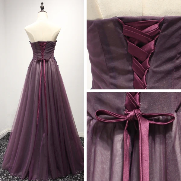 Chic / Beautiful Formal Dresses 2017 A-Line / Princess Floor-Length / Long Strapless Sleeveless Backless Lace Appliques Beading Evening Dresses