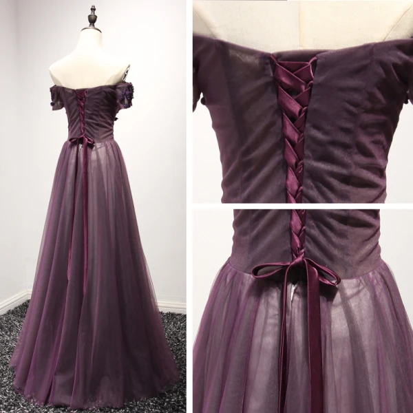 Chic / Beautiful Formal Dresses Evening Dresses  2017 A-Line / Princess Floor-Length / Long Off-The-Shoulder Short Sleeve Backless Pearl Lace Appliques Beading