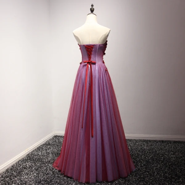 Chic / Beautiful Formal Dresses 2017 Evening Dresses Red A-Line / Princess Floor-Length / Long Sweetheart Sleeveless Backless Lace Appliques Beading Rhinestone
