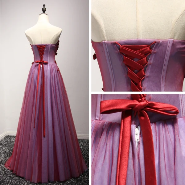 Chic / Beautiful Formal Dresses 2017 Evening Dresses Red A-Line / Princess Floor-Length / Long Sweetheart Sleeveless Backless Lace Appliques Beading Rhinestone