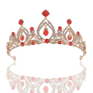 Mode Rouge Cristal Faux Diamant Mariage Accessoire Cheveux Mariage Tiare 2022
