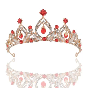 Mote Rød Krystall Rhinestone Bryllup Har Tilbehor Tiara 2022