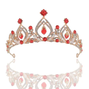 Mode Rouge Cristal Faux Diamant Mariage Accessoire Cheveux Mariage Tiare 2022
