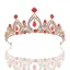 Mode Röd Kristall Rhinestone Bröllop Brud Huvudbonad Tiara 2022