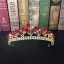 Fine Rød Blomst Rhinestone Gull Bryllup Tiara 2022 Legering Har Tilbehor