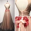 Chic / Beautiful Evening Dresses  Formal Dresses 2017 Brown A-Line / Princess Floor-Length / Long High Neck Sleeveless Backless Lace Appliques Beading Crystal