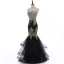 Charmant Noire Robe De Soirée 2018 Trompette / Sirène Bustier Dos Nu En Dentelle Fleur Faux Diamant Sans Manches Longue Robe De Ceremonie