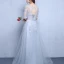 Chic / Beautiful Evening Party Graduation Dresses 2017 Lace A-Line / Princess Scoop Neck 1/2 Sleeves Floor-Length / Long