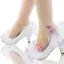 Chic / Beautiful White Wedding Shoes 2018 Leather Butterfly Flower Rhinestone 14 cm Stiletto Heels Pointed Toe Wedding Pumps