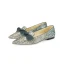 Sparkly Gradient-Color Prom Flat Womens Shoes 2020 Sequins Bow Pointed Toe Heels