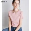 Simple OL Désinvolte Lavande Ordinaire T-Shirts 2021 Encolure Dégagée Coton Manches Courtes Hauts pour Femmes T-shirt