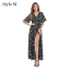 Summer Black Street Wear Beach Floral Maxi Dresses 2021 V-Neck Short Sleeve Women Dresses