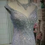 Scintillantes Gris Robe De Soirée 2018 Trompette / Sirène Fait main Perlage Cristal Perle Faux Diamant Paillettes Encolure Dégagée Sans Manches Train De Balayage Robe De Ceremonie