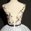 Chic / Beautiful Navy Blue Graduation Dresses 2018 Homecoming A-Line / Princess Tulle U-Neck Embroidered Appliques Backless Beading Cocktail Party Formal Dresses