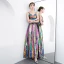 Scintillantes Bling Bling Multi-Couleurs Longue Robe De Soirée 2018 Princesse V-Cou Perlage Paillettes Cocktail Soirée Robe De Ceremonie