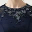 Elegant Navy Blue Evening Dresses  2017 Trumpet / Mermaid U-Neck Charmeuse Appliques Beading Pierced Handmade  Evening Party Formal Dresses