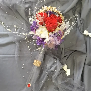 Romantique Glamour Multi Couleurs Bouquet De Mariée 2020 Fait Main Tulle Métal Perlage Cristal Fleur Perle La Mariée Mariage Promo Accessorize
