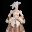 Vintage / Retro Medieval Champagne Ball Gown Prom Dresses 2021 Long Sleeve High Neck Floor-Length / Long 3D Lace Appliques Embroidered Flower Cosplay Prom Formal Dresses