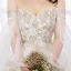 Chic / Belle Blanche Robe Boule Grande Taille Robe De Mariée 2019 Tulle Manches Longues Appliques Dos Nu Brodé Paillettes Bustier Chapel Train Mariage