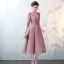 Elegant Blushing Pink 2017 Party Dresses V-Neck Lace Appliques Backless Homecoming Evening Party A-Line / Princess Evening Dresses