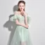 Amazing / Unique Sage Green Evening Dresses  2017 A-Line / Princess V-Neck Lace Feather Appliques Backless Beading Evening Party Formal Dresses