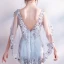 Chic / Beautiful Grey Evening Dresses  2018 Trumpet / Mermaid V-Neck Lace Appliques Backless Beading Rhinestone Evening Party Formal Dresses