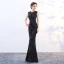 Sparkly Bling Bling Floor-Length / Long Black Evening Dresses  2018 Trumpet / Mermaid U-Neck Zipper Up Beading Sequins Evening Party Formal Dresses