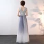 Sparkly Bling Bling Silver Floor-Length / Long Evening Dresses  2018 A-Line / Princess V-Neck Tulle Appliques Beading Sequins Evening Party Formal Dresses