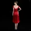 Modern / Fashion Red Short Homecoming Graduation Dresses 2018 A-Line / Princess U-Neck Charmeuse Appliques Backless Beading Formal Dresses