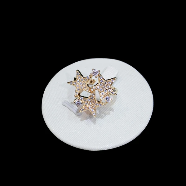Piękne Złote Rhinestone Gwiazda Szczęściarz Pierścień Taniec Pierścienie 2019 Akcesoria