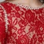 Chic / Beautiful Red Mother Of The Bride Dresses 2020 Trumpet / Mermaid Long Sleeve U-Neck Beading Embroidered Rhinestone Sweep Train Wedding Evening Party Wedding Party Dresses