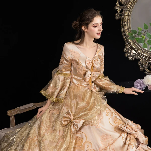 Vintage Retro Medieval Bling Bling Fabulous Gold Ball Gown Prom Dresses 2021 Long Sleeve Vintage Retro Medieval Bling Bling Fabulous Gold Ball Gown Prom Dresses 2021 Long Sleeve