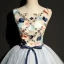 Chic / Beautiful Navy Blue Graduation Dresses 2018 Homecoming A-Line / Princess Tulle U-Neck Embroidered Appliques Backless Beading Cocktail Party Formal Dresses