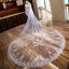 Luxe Blanche Royal Train Mariage 2018 Tulle Appliques Perlage Paillettes Voile De Mariée