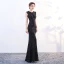 Sparkly Bling Bling Floor-Length / Long Black Evening Dresses  2018 Trumpet / Mermaid U-Neck Zipper Up Beading Sequins Evening Party Formal Dresses