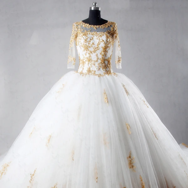 Luxe Ivoor Chapel Train Huwelijk 2018 Baljurk Lace-up U-hals Tule Appliques Ruglooze Kralen Pailletten Trouwjurken