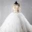 Luxe Ivoor Chapel Train Huwelijk 2018 Baljurk Lace-up U-hals Tule Appliques Ruglooze Kralen Pailletten Trouwjurken
