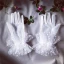 Snygga / Fina Vita Brudhandskar 2020 Appliqués Beading Pärla Rhinestone Tyll Bal Bröllop Tillbehör