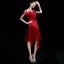 Modern / Fashion Red Short Homecoming Graduation Dresses 2018 A-Line / Princess U-Neck Charmeuse Appliques Backless Beading Formal Dresses