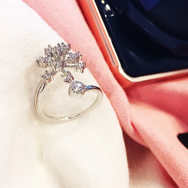 Unique Argenté Faux Diamant Flocon de neige Bague Club de carnaval Anneaux 2019 Accessorize