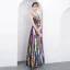 Scintillantes Bling Bling Multi-Couleurs Longue Robe De Soirée 2018 Princesse V-Cou Perlage Paillettes Cocktail Soirée Robe De Ceremonie