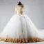 Luxe Ivoor Chapel Train Huwelijk 2018 Baljurk Lace-up U-hals Tule Appliques Ruglooze Kralen Pailletten Trouwjurken