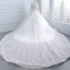 Luxury / Gorgeous White Royal Train Wedding 2018 Tulle U-Neck Backless Beading Crystal Rhinestone Ball Gown Wedding Dresses