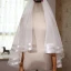 Modest / Simple White Wedding Short Striped Tulle 1.5 m Wedding Veils 2018