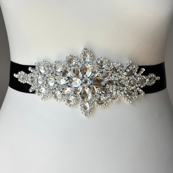 Luxury / Gorgeous Ivory Wedding Sash 2020 Satin Metal Handmade Beading Crystal Rhinestone Bridal Evening Party Prom Accessories