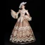 Vintage / Retro Medieval Champagne Ball Gown Prom Dresses 2021 Long Sleeve High Neck Floor-Length / Long 3D Lace Appliques Embroidered Flower Cosplay Prom Formal Dresses